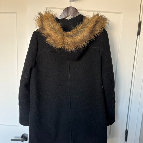 J. CREW Chateau Parka in Italian Stadium Cloth Wool Black Size 10 - Picture 5 of 11